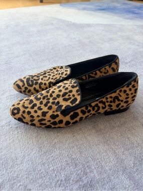 Pony-hair Leopard Print Slip-On Loafers - Tan/Black